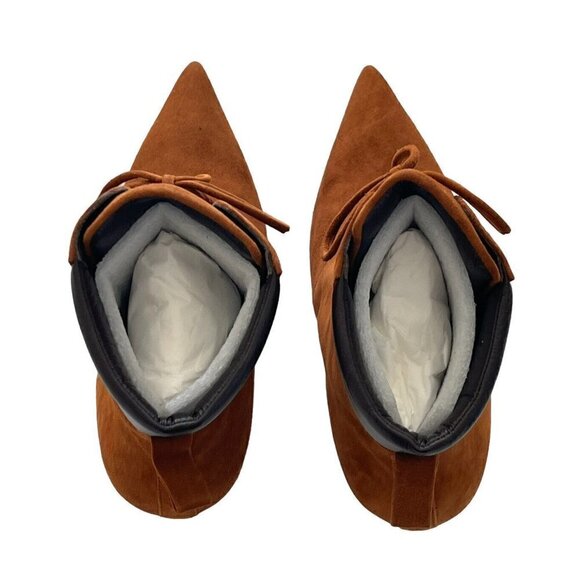 Good American Boots Womens Size 8 Tobacco Suede Pointed Toe Scandal Booties NIB - Picture 7 of 11